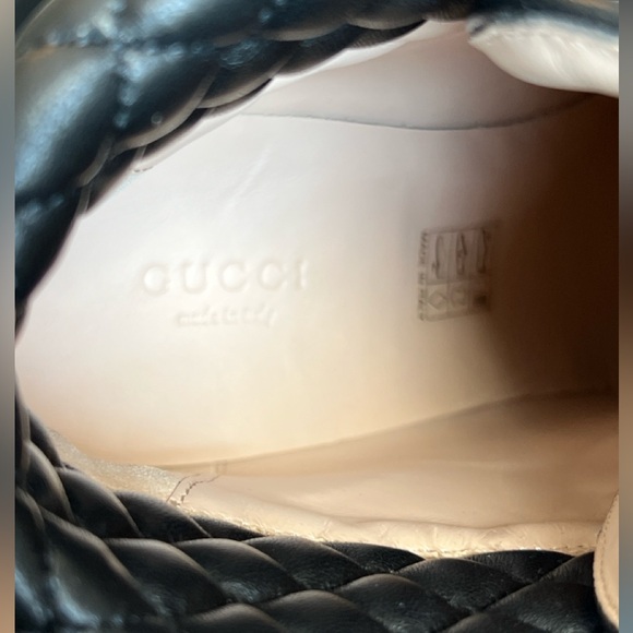 Gucci GG Women’s Quilted Lace Up Platform Black/Grey Combat Boots Size 42 - Picture 11 of 11